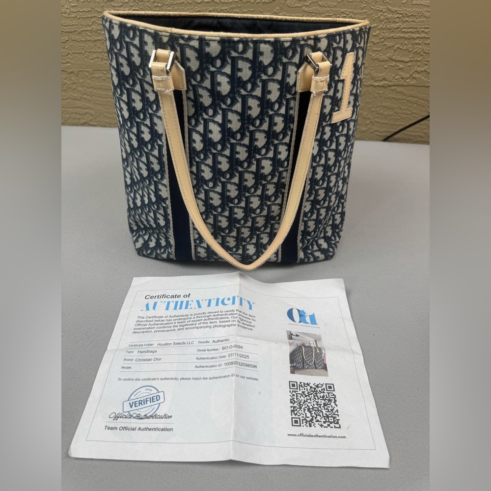 Christian Dior Trotter “No.1” Shoulder Tote Bag Vintage w/ COA